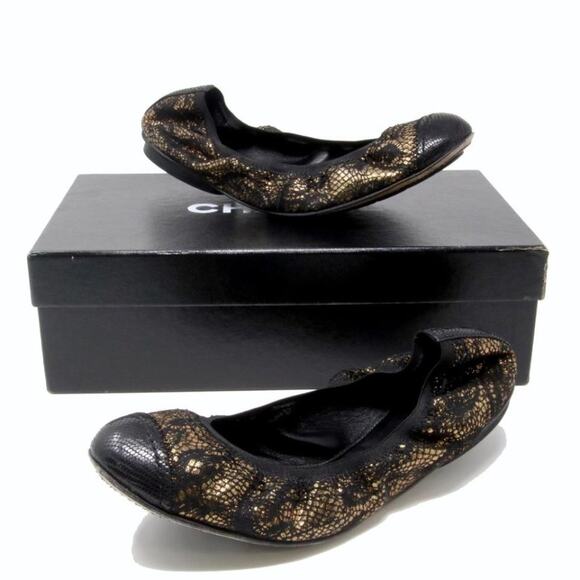 Chanel Metallic Lace Embossed 36 Espadrilles Flats CC-1021P-0004 - Picture 1 of 7